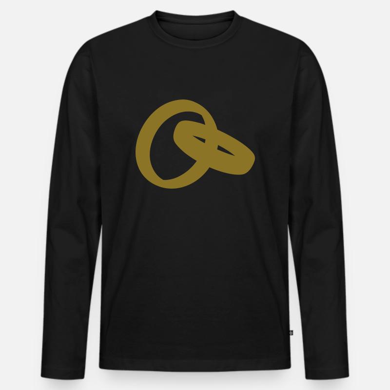 Wedding Rings | Eheringe - Männer Premium Bio Langarmshirt - Schwarz