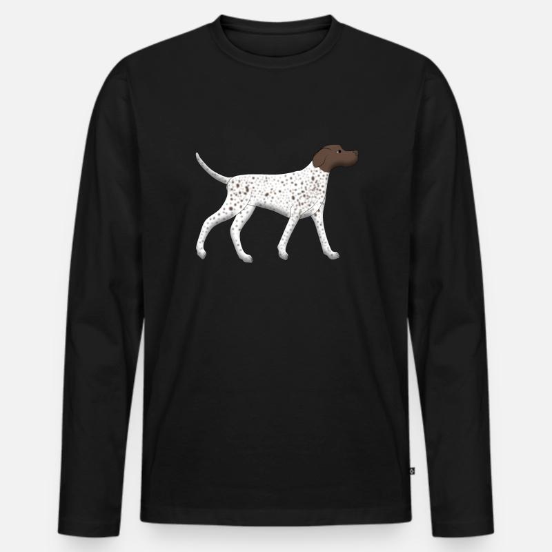 Pointer rennt - Männer Premium Bio Langarmshirt - Schwarz