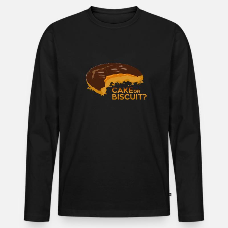 Kuchen oder Keks - Männer Premium Bio Langarmshirt - Schwarz