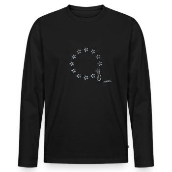 Unité - T-shirt manches longues Premium bio Homme - noir - Devant - Nico (187cm)