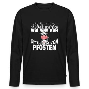 Cow Cows - Men's Premium Organic Long Sleeve Shirt - black - Front - Nico (187cm)