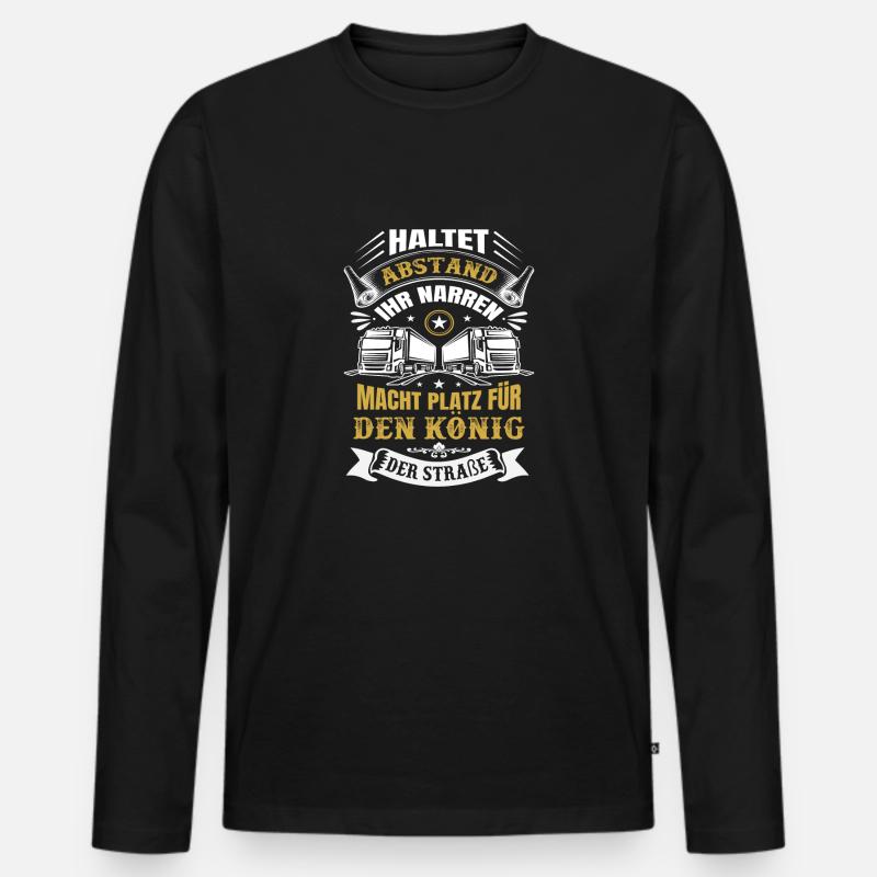 LKW-FAHRER - Männer Premium Bio Langarmshirt - Schwarz