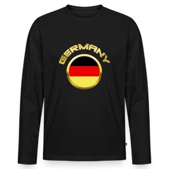 Germany Deutschland Germania - Männer Premium Bio Langarmshirt - Schwarz - Vorne - Nico (187cm)