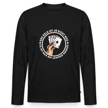 Poker Pokern Kartenspiel Pokerface Geschenk - Männer Premium Bio Langarmshirt - Schwarz - Vorne - Nico (187cm)