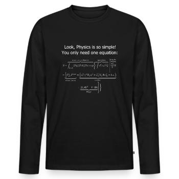 Theoretical physics funny saying gift idea - Men's Premium Organic Long Sleeve Shirt - black - Front - Nico (187cm)