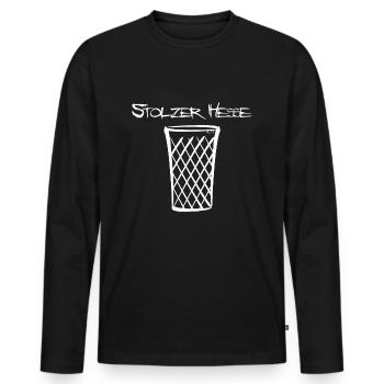 Apfelwein, Äbbelwoi, Bembel, Hessen - Männer Premium Bio Langarmshirt - Schwarz - Vorne - Nico (187cm)