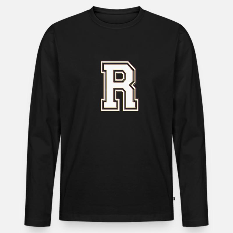 r - Männer Premium Bio Langarmshirt - Schwarz