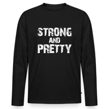 Fort et joli - T-shirt manches longues Premium bio Homme - noir - Devant - Nico (187cm)