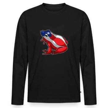 Puerto Rican Coqui Frosch - Puerto Rico - Männer Premium Bio Langarmshirt - Schwarz - Vorne - Nico (187cm)