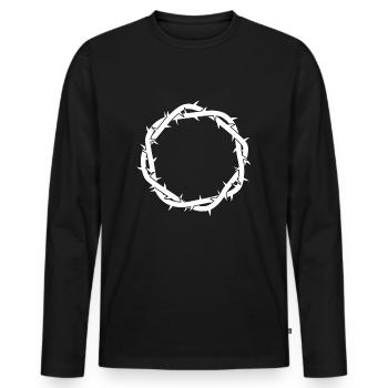 Jesus, Christ, God, Faith, Church, Christian - Men's Premium Organic Long Sleeve Shirt - black - Front - Nico (187cm)
