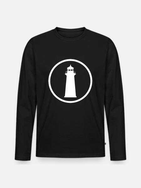 lighthouse - Men's Premium Organic Long Sleeve Shirt - black