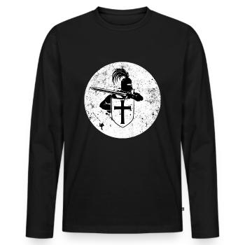 Knight - Men's Premium Organic Long Sleeve Shirt - black - Front - Nico (187cm)