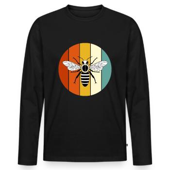 Bee - Men's Premium Organic Long Sleeve Shirt - black - Front - Nico (187cm)