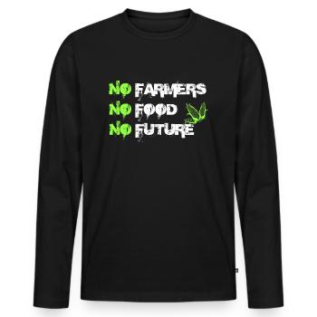 No Farmers No Food No Future - Männer Premium Bio Langarmshirt - Schwarz - Vorne - Nico (187cm)