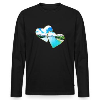 Basel - Männer Premium Bio Langarmshirt - Schwarz - Vorne - Nico (187cm)