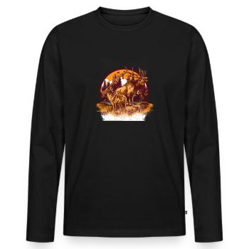 Hunting - Men's Premium Organic Long Sleeve Shirt - black - Front - Nico (187cm)