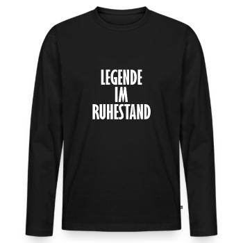 Legende im Ruhestand - Männer Premium Bio Langarmshirt - Schwarz - Vorne - Nico (187cm)