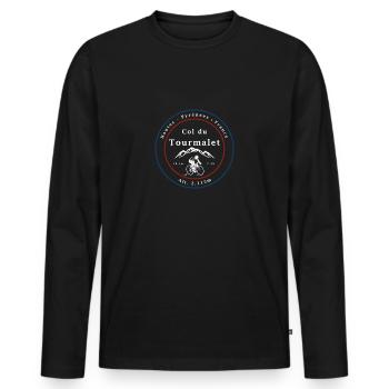 Col du Tourmalet - Männer Premium Bio Langarmshirt - Schwarz - Vorne - Nico (187cm)