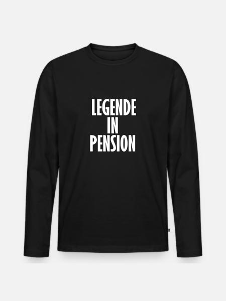 Legende in Pension - Männer Premium Bio Langarmshirt - Schwarz