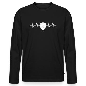 Balloon Heartbeat Pulse - Men's Premium Organic Long Sleeve Shirt - black - Front - Nico (187cm)