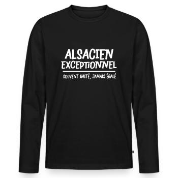 Elsässer lustiges Geschenk Elsass Humor Region - Männer Premium Bio Langarmshirt - Schwarz - Vorne - Nico (187cm)