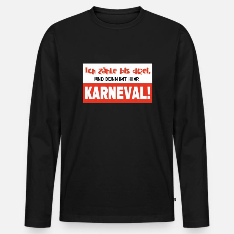 Karneval - Männer Premium Bio Langarmshirt - Schwarz
