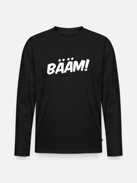 BÄÄM! - Männer Premium Bio Langarmshirt - Schwarz