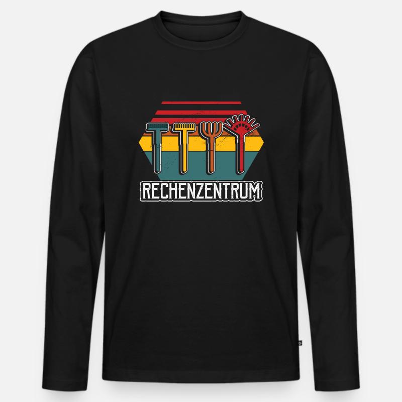 Garten Rechenzentrum - Männer Premium Bio Langarmshirt - Schwarz