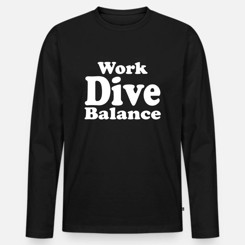 Diving Dive tauchen - Männer Premium Bio Langarmshirt - Schwarz