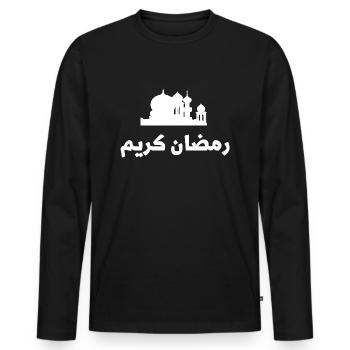Ramadan Kareem - Männer Premium Bio Langarmshirt - Schwarz - Vorne - Nico (187cm)