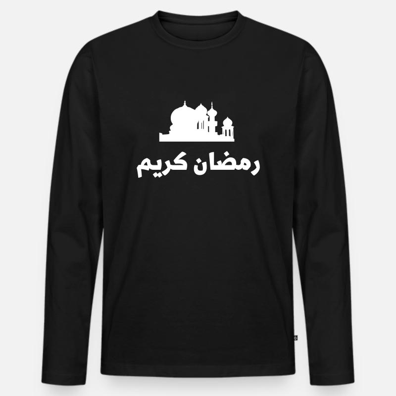 Ramadan Kareem - Männer Premium Bio Langarmshirt - Schwarz