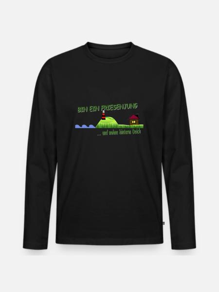 Friesenjung - Männer Premium Bio Langarmshirt - Schwarz