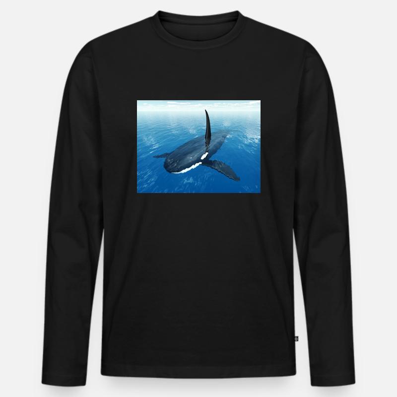 Schwertwal, Orca, Killerwal - Männer Premium Bio Langarmshirt - Schwarz