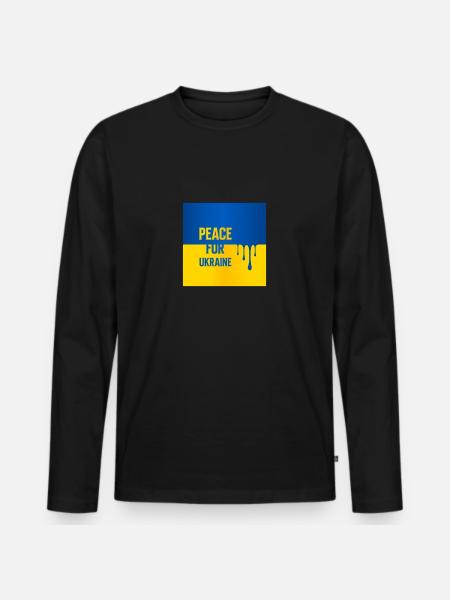 Peace for Ukraine t-shirt - Men's Premium Organic Long Sleeve Shirt - black