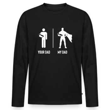 ton père, mon père - T-shirt manches longues Premium bio Homme - noir - Devant - Nico (187cm)