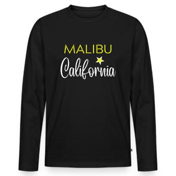 MALIBU California - T-shirt manches longues Premium bio Homme - noir - Devant - Nico (187cm)