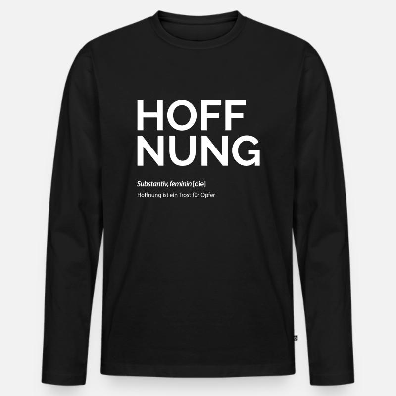 Hoffnung - Männer Premium Bio Langarmshirt - Schwarz