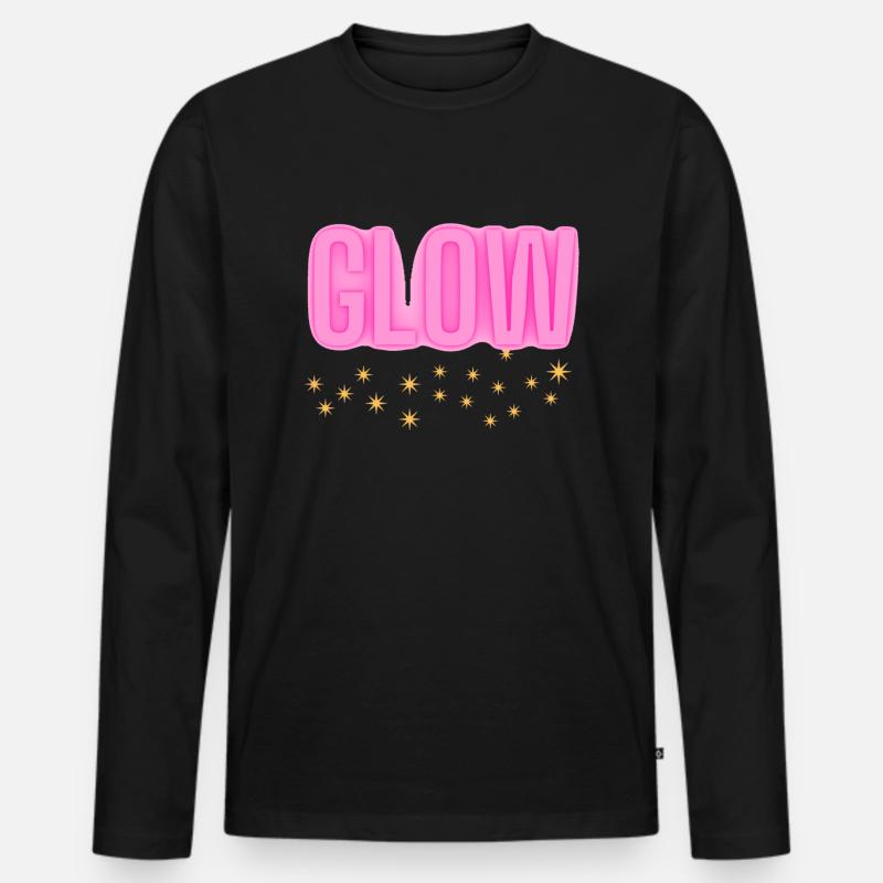 GLOW Sternenstaub - Männer Premium Bio Langarmshirt - Schwarz