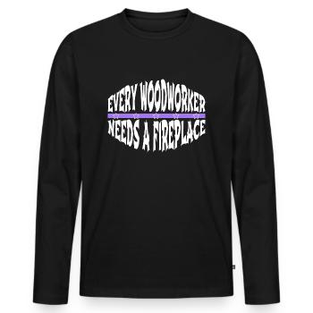 awesome love lumberman sexy carpenter tshirts - Men's Premium Organic Long Sleeve Shirt - black - Front - Nico (187cm)