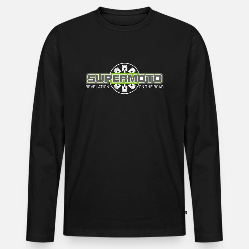 SUPER MOTO Monkey Moto Circle - Männer Premium Bio Langarmshirt - Schwarz