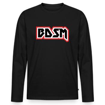BDSM-Datei - Männer Premium Bio Langarmshirt - Schwarz - Vorne - Nico (187cm)