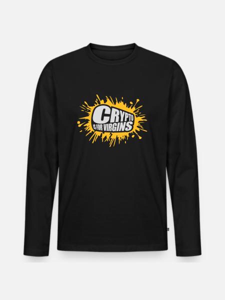 crypto is for virgins - Men's Premium Organic Long Sleeve Shirt - black