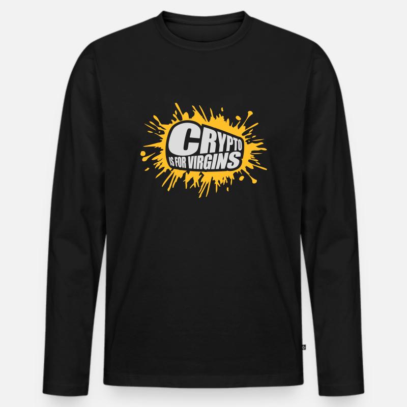 crypto is for virgins - Männer Premium Bio Langarmshirt - Schwarz