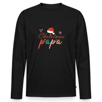 Christmas Papa Weihnachtspapa - Männer Premium Bio Langarmshirt - Schwarz - Vorne - Nico (187cm)