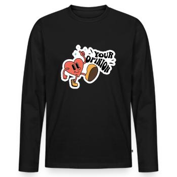 Heart Your Opinion - Men's Premium Organic Long Sleeve Shirt - black - Front - Nico (187cm)
