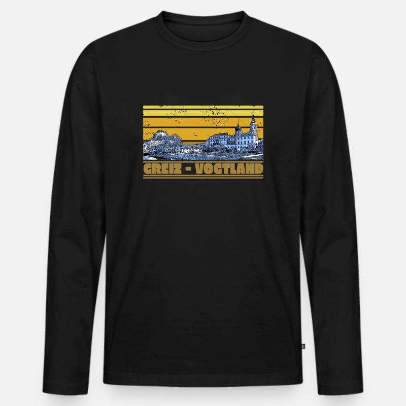 Ostthüringen Merch - Greiz I - Männer Premium Bio Langarmshirt - Schwarz