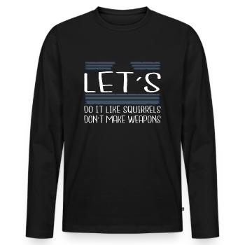 hippie cool peace for paris sayings fun quote - Men's Premium Organic Long Sleeve Shirt - black - Front - Nico (187cm)