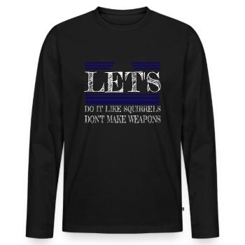 Signes de paix Dictons Blagues vertes 60S - T-shirt manches longues Premium bio Homme - noir - Devant - Nico (187cm)