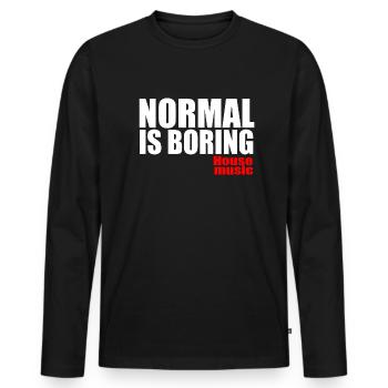 House music - Men's Premium Organic Long Sleeve Shirt - black - Front - Nico (187cm)