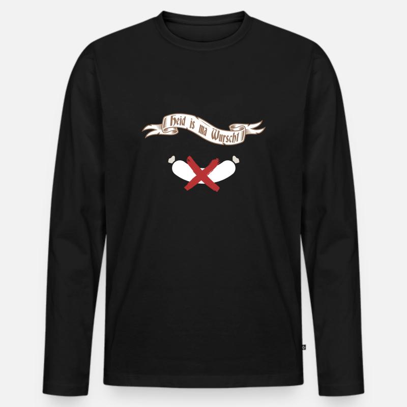 Heid is ma wurscht - Männer Premium Bio Langarmshirt - Schwarz